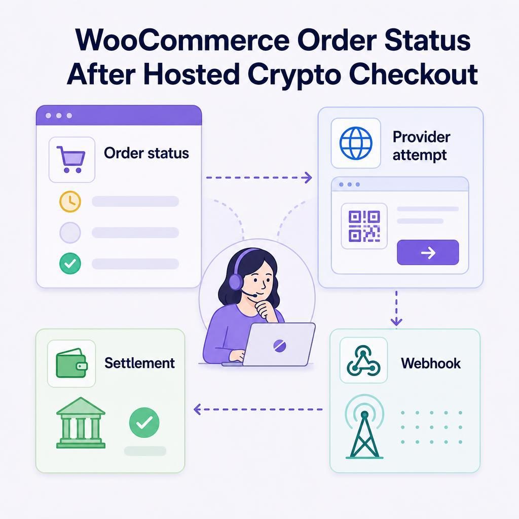 Woocommerce Order Status Reconciliation After A Hosted Crypto Checkout