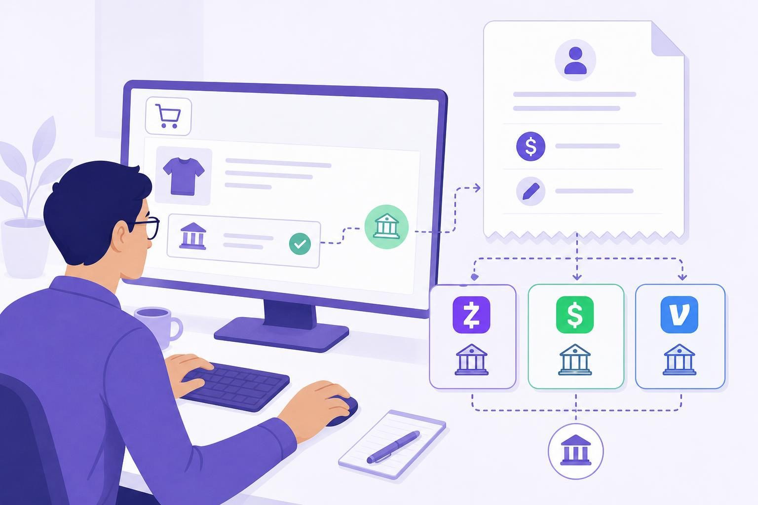 Diagram Showing Customer Instructions, An Outside Payment, Merchant Review, And Woocommerce Order Confirmation.