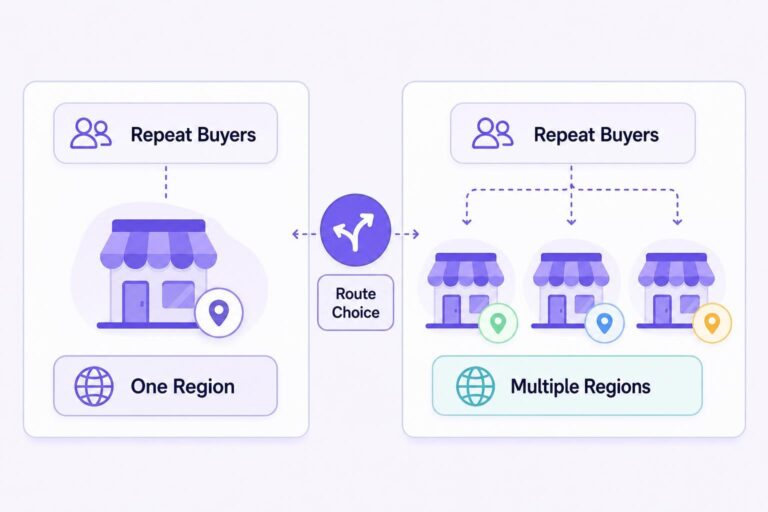 Comparison Of Routing Choices For Repeat Buyers In One Region And Customers Across Multiple Regions